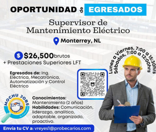 VACANTE-SUPERVISOR DE MANTENIMIENTO ELÉCTRICO
